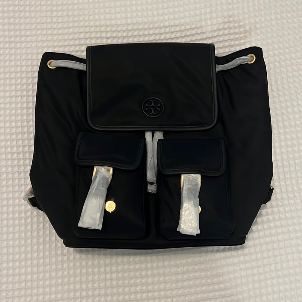 Authentic Tory Burch Flap Nylon Backpack